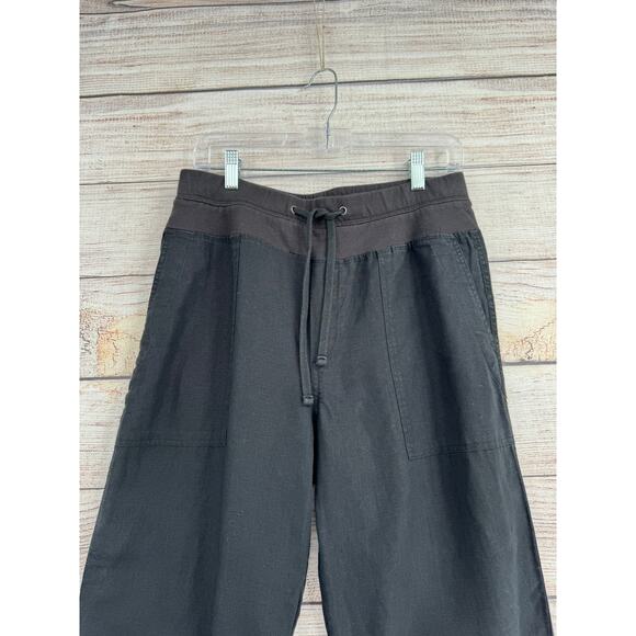 Standard James Perse 100% Linen Casual Pull On Lounge Pants Womens 2/M Black - Picture 3 of 10